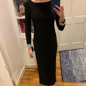 Black long sleeve formal dress